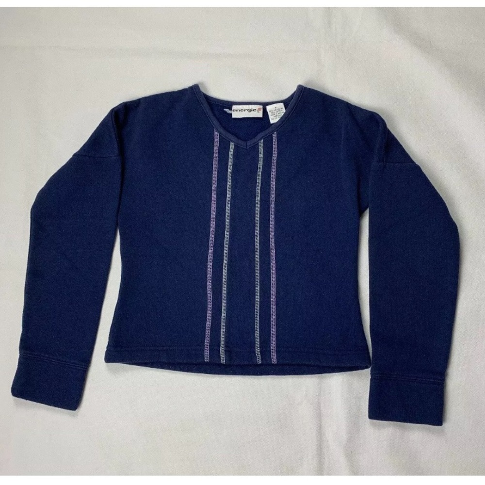 Energie Girls Sweater Pullover Longsleeve Fleece Navy Blue  In Size Medium